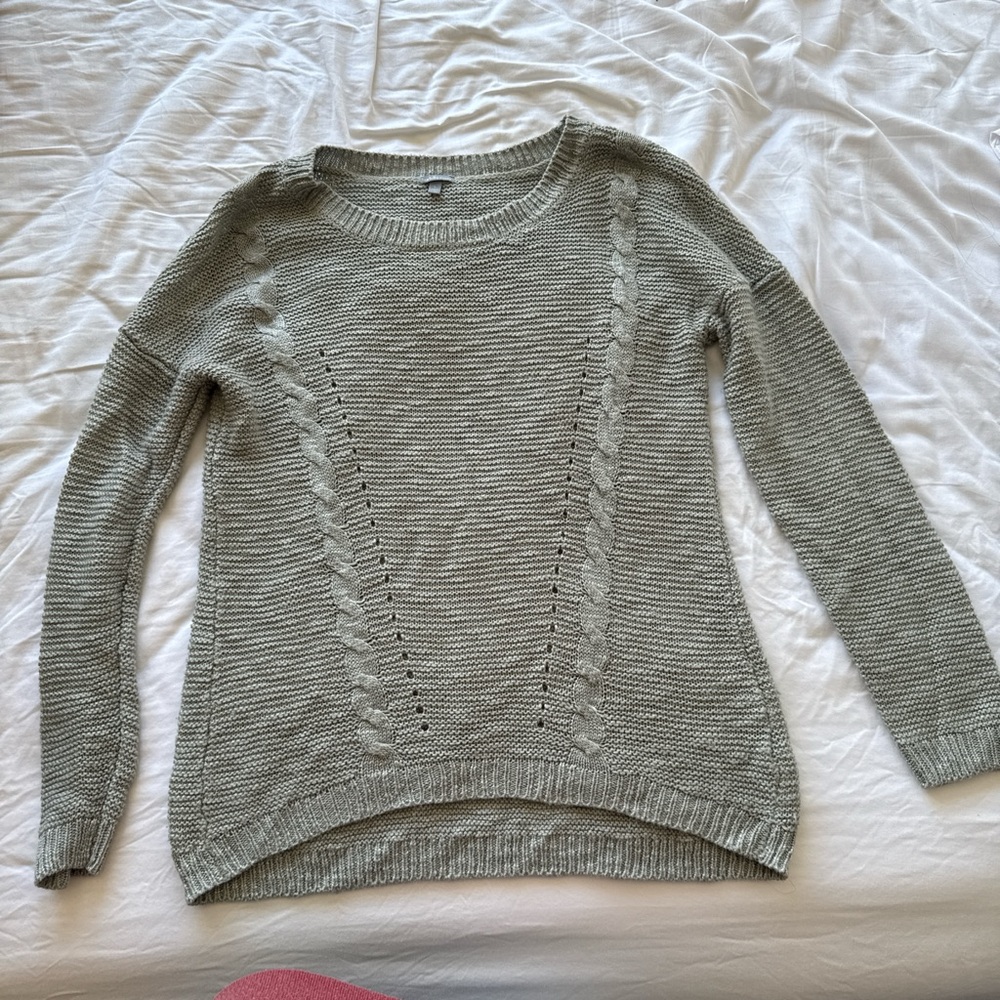 Charlotte Russe Light Gray Cable Knit Sweater